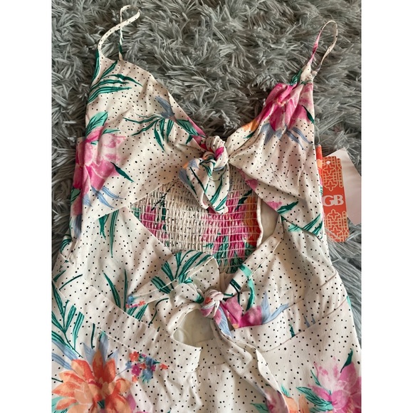 Tie Front Tropical Print Dress - Picture 4 of 7